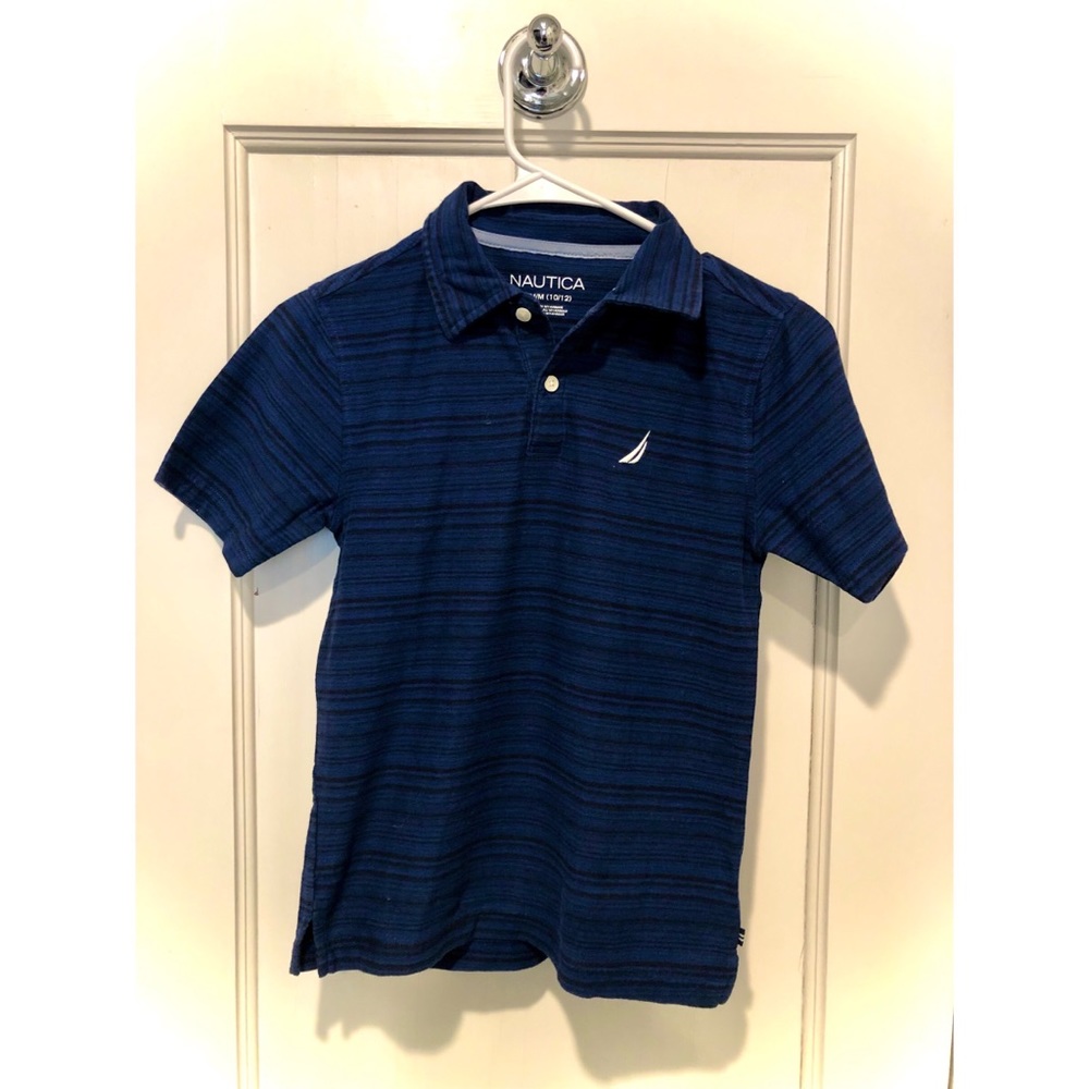 Náutica Blue/ Navy Polo Shirt Boys Médium
